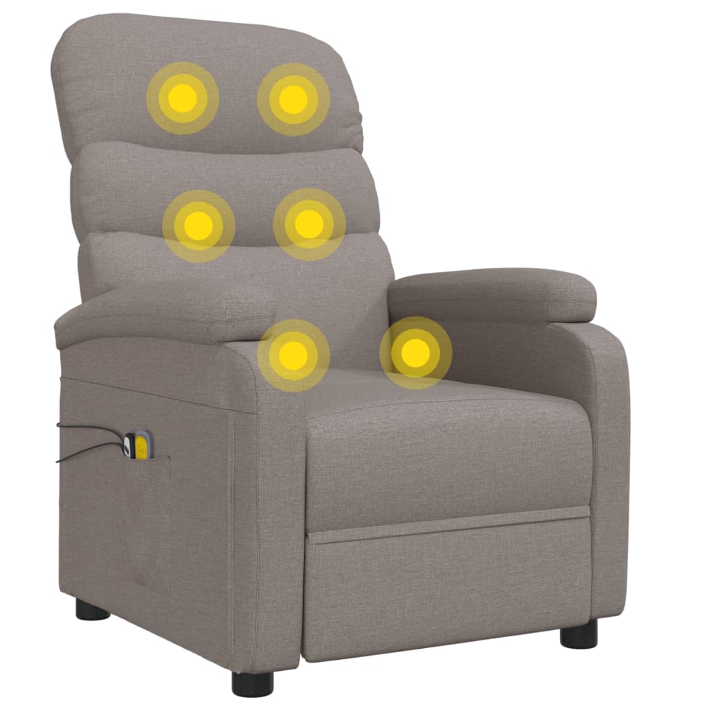 Massagesessel Elektrisch Taupe Stoff