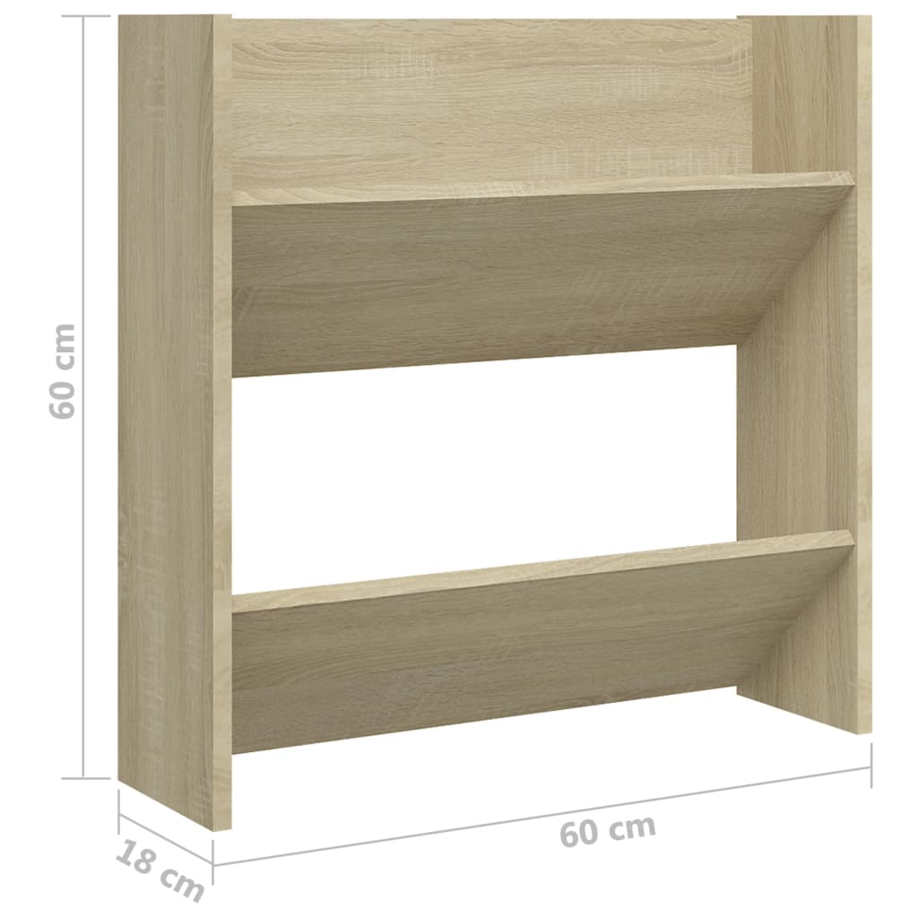 Wand-Schuhschrank Sonoma-Eiche 60x18x60 cm Holzwerkstoff