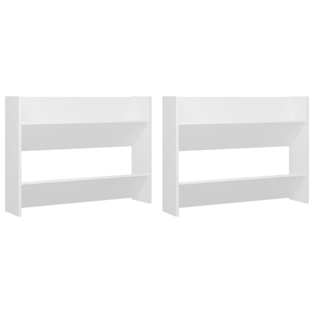 Wand-Schuhschränke 2 Stk. Weiß 80x18x60 cm Holzwerkstoff