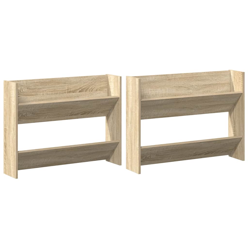 Wand-Schuhschränke 2 Stk. Sonoma-Eiche 80x18x60cm Holzwerkstoff