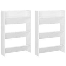 Wand-Schuhschränke 2 Stk. Weiß 60x18x90 cm Holzwerkstoff