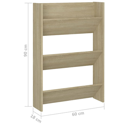 Wand-Schuhschrank Sonoma-Eiche 60x18x90 cm Holzwerkstoff
