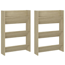 Wand-Schuhschränke 2 Stk. Sonoma-Eiche 60x18x90cm Holzwerkstoff