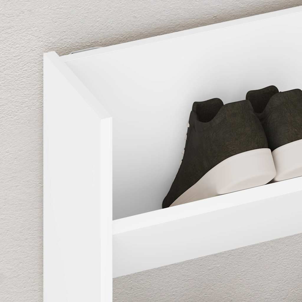 Wand-Schuhschrank Weiß 80x18x90 cm Holzwerkstoff