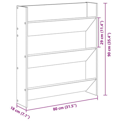 Wand-Schuhschrank Weiß 80x18x90 cm Holzwerkstoff