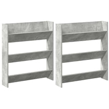 Wand-Schuhschränke 2 Stk. Betongrau 80x18x90 cm Holzwerkstoff