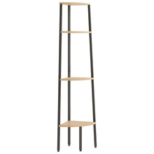 4-stöckiges Eckregal Hellbraun und Schwarz 45,5 x 31,5 x 150 cm