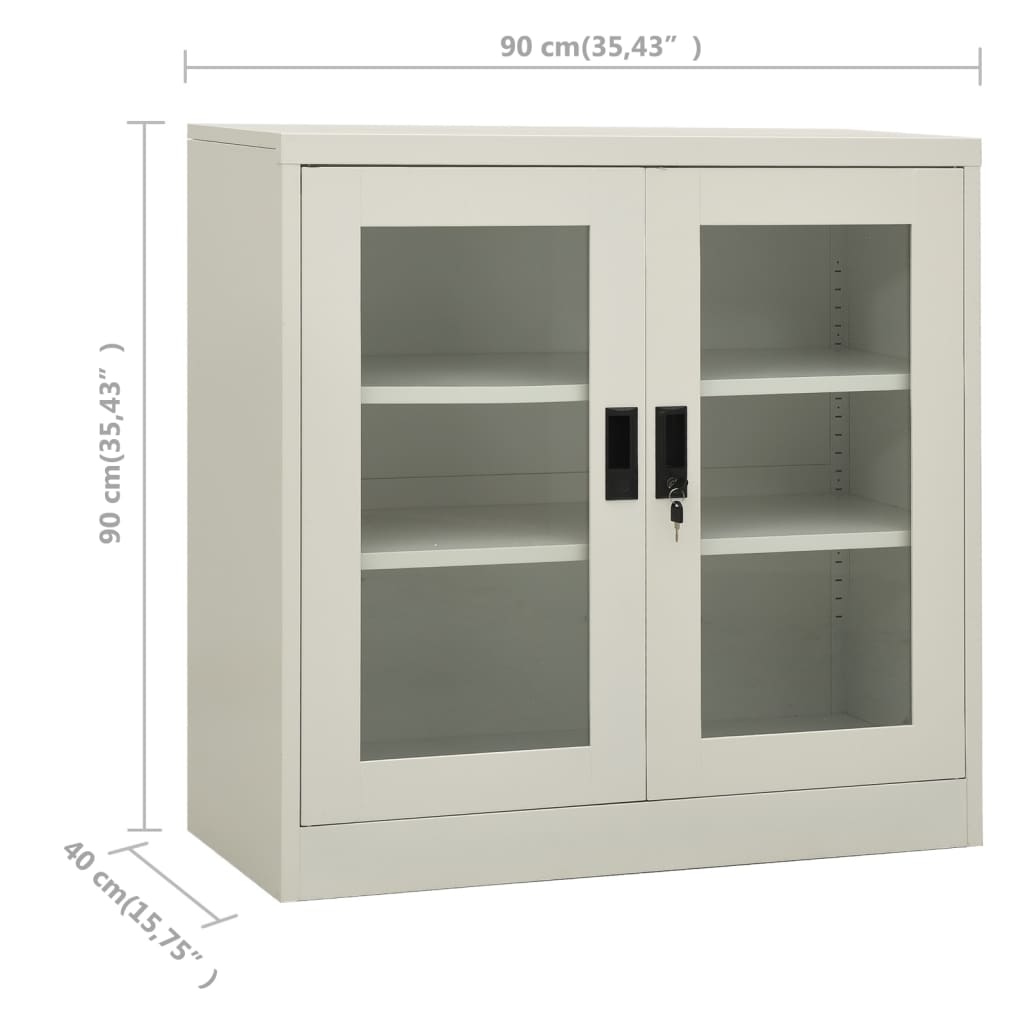 Büroschrank Hellgrau 90x40x90 cm Stahl