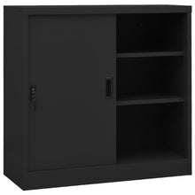 Büroschrank mit Schiebetür Anthrazit 90x40x90 cm Stahl