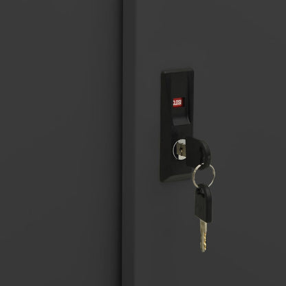 Büroschrank mit Schiebetür Anthrazit 90x40x90 cm Stahl