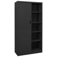 Büroschrank mit Schiebetür Anthrazit 90x40x180 cm Stahl