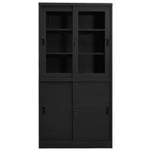 Büroschrank mit Schiebetür Anthrazit 90x40x180 cm Stahl