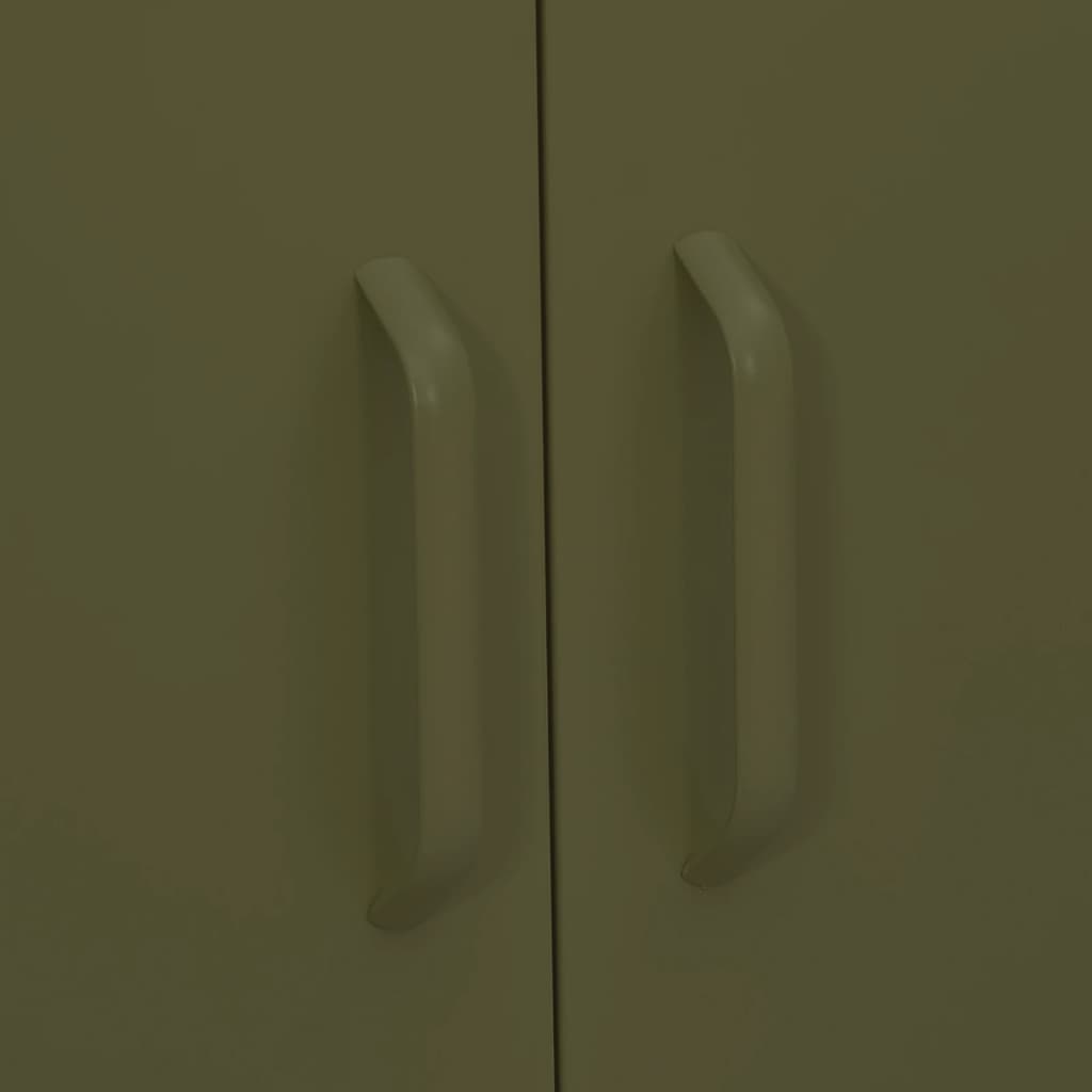 Beistellschrank Olivgrün 80x35x101,5 cm Stahl