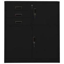 Büroschrank Schwarz 90x40x102 cm Stahl