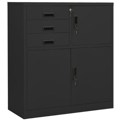 Büroschrank Anthrazit 90x40x102 cm Stahl