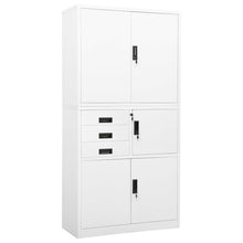 Büroschrank Weiß 90x40x180 cm Stahl