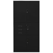 Büroschrank Schwarz 90x40x180 cm Stahl