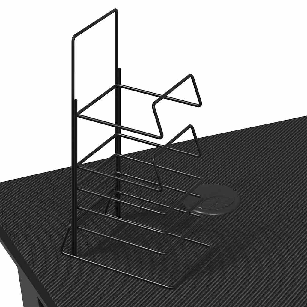 Gaming-Schreibtisch mit ZZ-Gestell Schwarz und Rot 90x60x75 cm