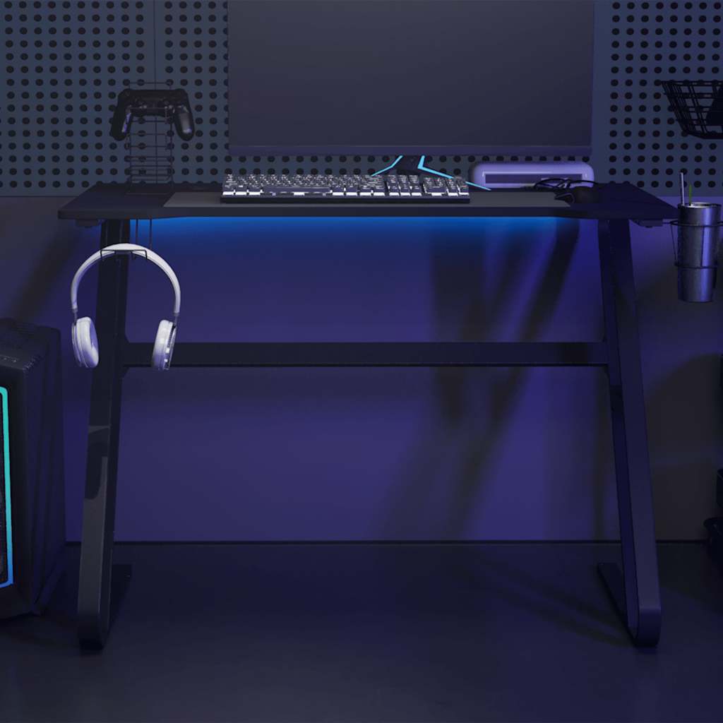 Gaming-Schreibtisch mit ZZ-Gestell Schwarz 110x60x75 cm