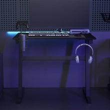 Gaming-Schreibtisch mit LED und Z-Gestell Schwarz 90x60x75 cm