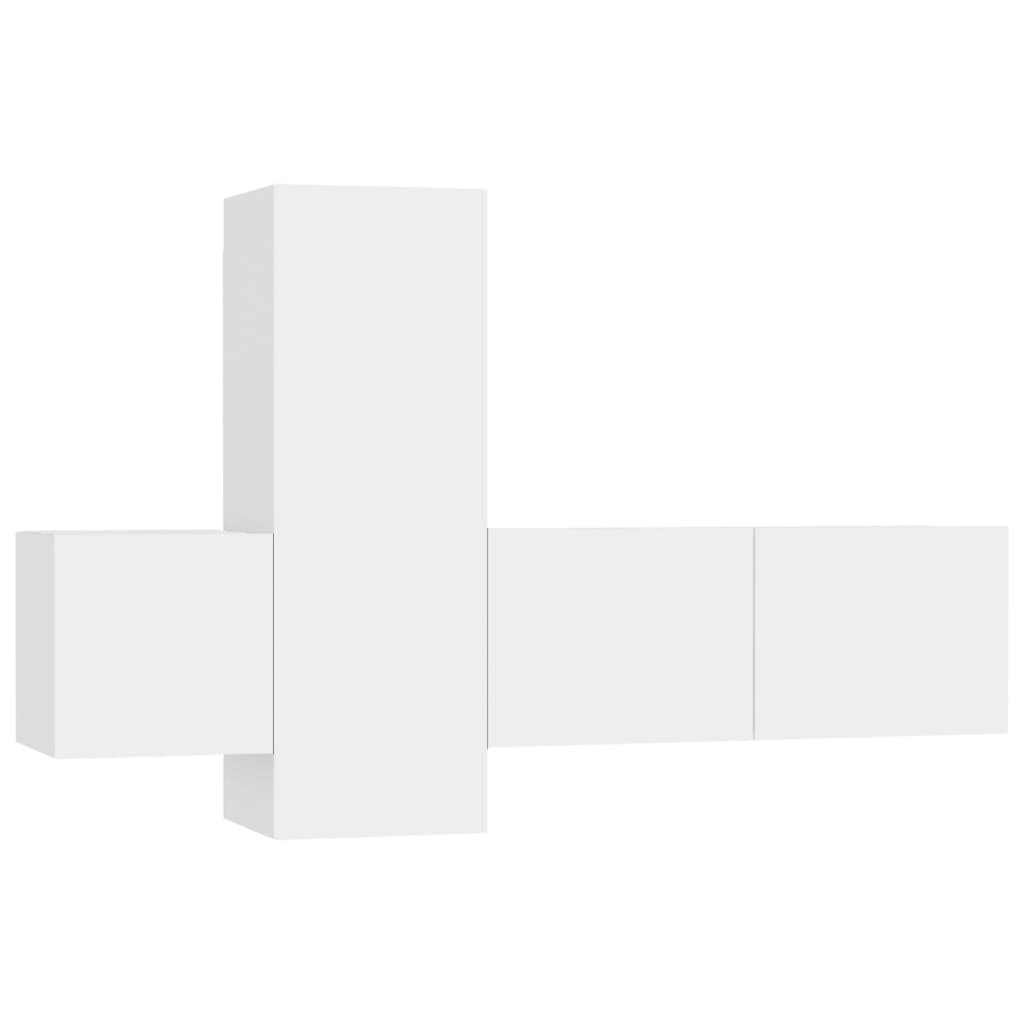 3-tlg. TV-Schrank-Set Weiß Holzwerkstoff