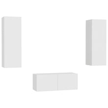 3-tlg. TV-Schrank-Set Weiß Holzwerkstoff