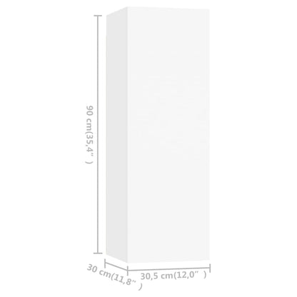 3-tlg. TV-Schrank-Set Weiß Holzwerkstoff