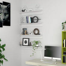 Wandregale 4 Stk. Weiß 80x11,5x18 cm Holzwerkstoff