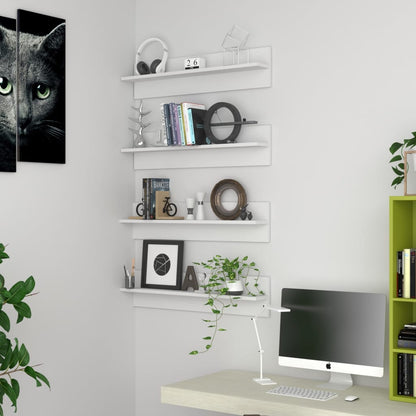 Wandregale 4 Stk. Weiß 80x11,5x18 cm Holzwerkstoff