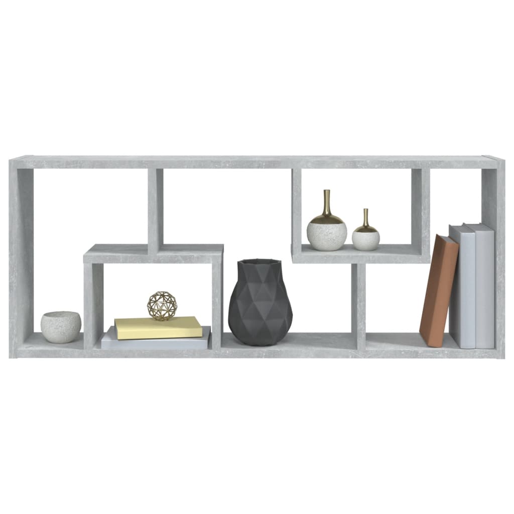 Wandregal Betongrau 36x16x90 cm Holzwerkstoff