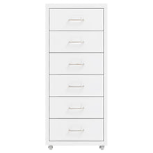 Aktenschrank mit Rollen Weiß 28x41x69 cm Metall