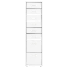 Aktenschrank mit Rollen Weiß 28x41x109 cm Metall