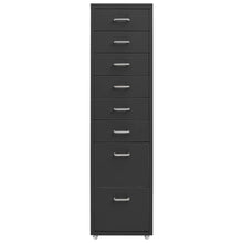 Aktenschrank mit Rollen Anthrazit 28x41x109 cm Metall