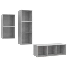 3-tlg. TV-Schrank-Set Betongrau Holzwerkstoff