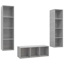 3-tlg. TV-Schrank-Set Betongrau Holzwerkstoff