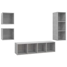 4-tlg. TV-Schrank-Set Betongrau Holzwerkstoff