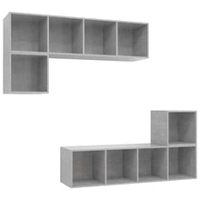 4-tlg. TV-Schrank-Set Betongrau Holzwerkstoff