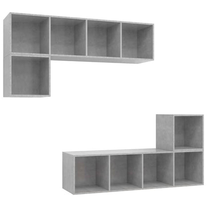 4-tlg. TV-Schrank-Set Betongrau Holzwerkstoff