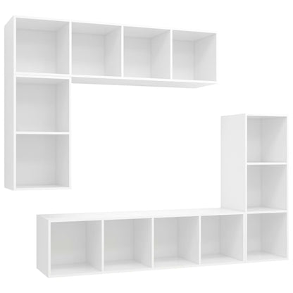 4-tlg. TV-Schrank-Set Weiß Holzwerkstoff