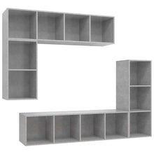 4-tlg. TV-Schrank-Set Betongrau Holzwerkstoff