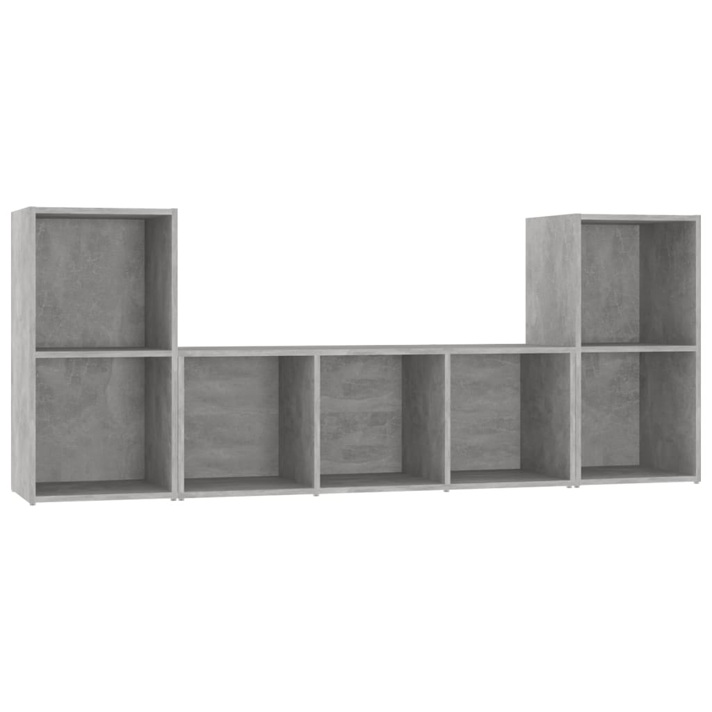 3-tlg. TV-Schrank-Set Betongrau Holzwerkstoff