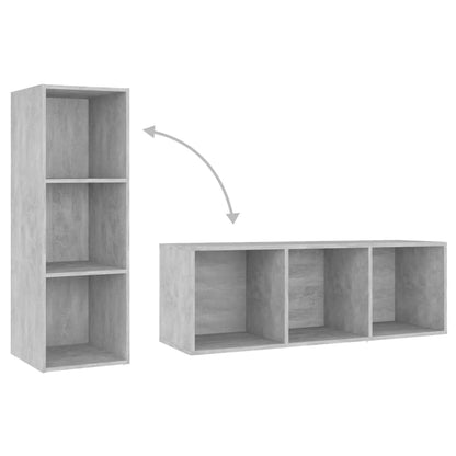 3-tlg. TV-Schrank-Set Betongrau Holzwerkstoff