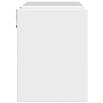 Wandregale 2 Stk. Hochglanz-Weiß 100x15x20 cm Holzwerkstoff