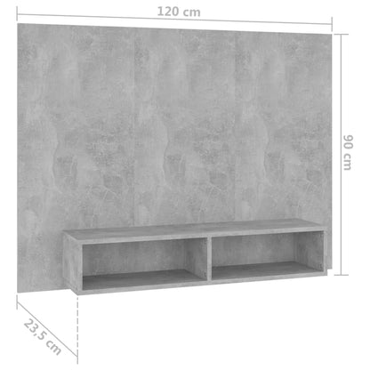 TV-Wandschrank Betongrau 120x23,5x90 cm Holzwerkstoff