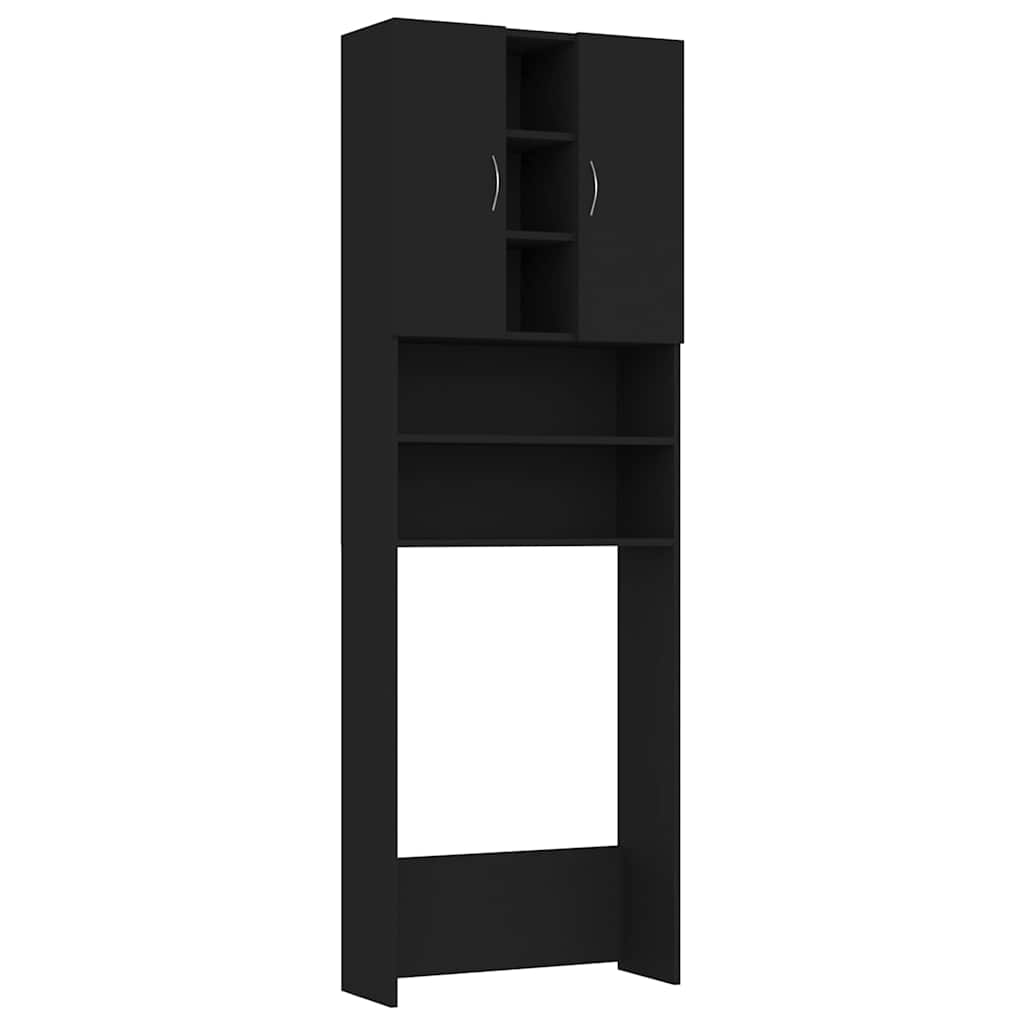 Waschmaschinenschrank Schwarz 64x25,5x190 cm