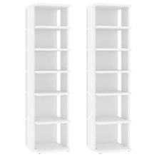 Schuhschränke 2 Stk. Weiß 27,5x27x102 cm Holzwerkstoff