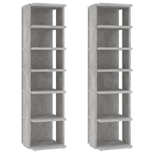 Schuhschränke 2 Stk. Betongrau 27,5x27x102 cm