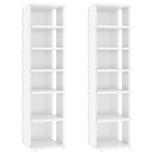 Schuhschränke 2 Stk. Hochglanz-Weiß 27,5x27x102 cm