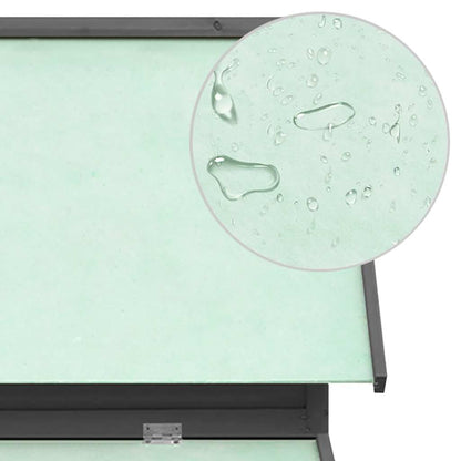 Hühnerstall Grau und Weiß 150x96x110 cm Massivholz Tanne