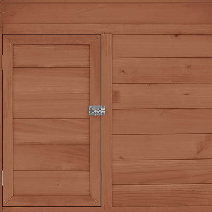 Hühnerstall Mokka und Weiß 150x96x110 cm Massivholz Tanne